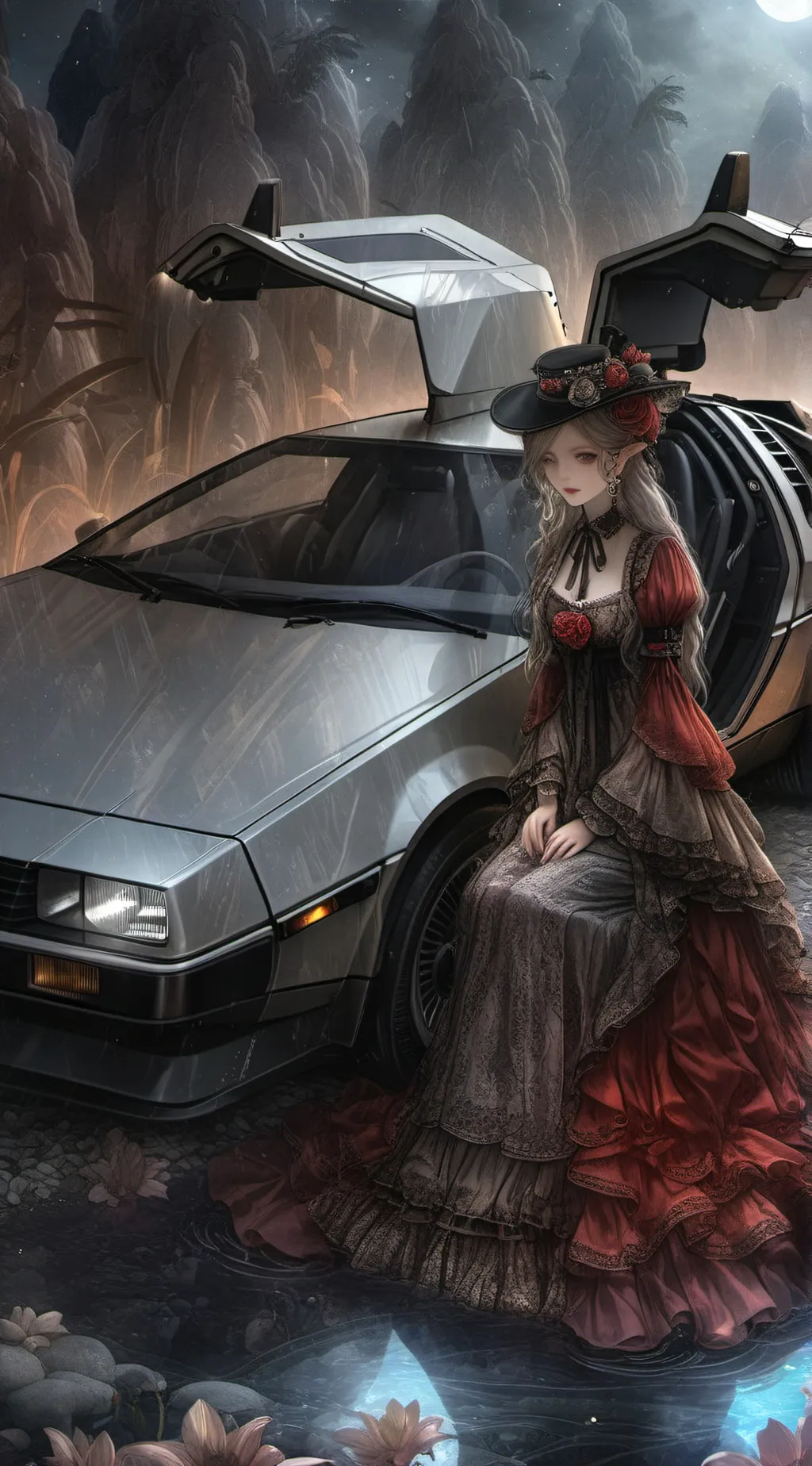 ai character: De lorean background