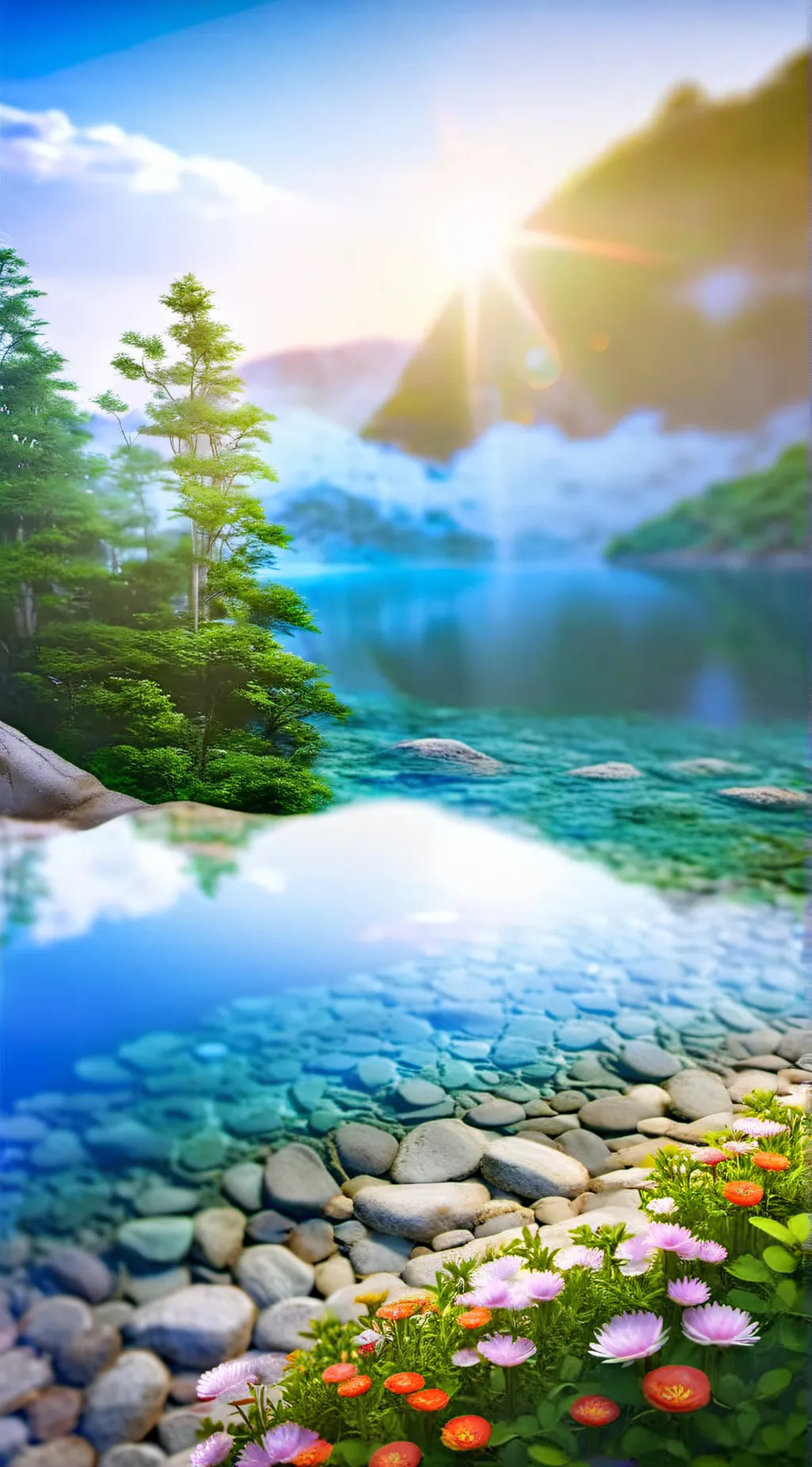 ai character: sun and moon  background