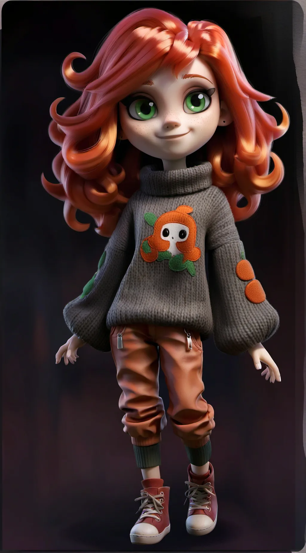 ai character: Rose 👹❤️🧡 background