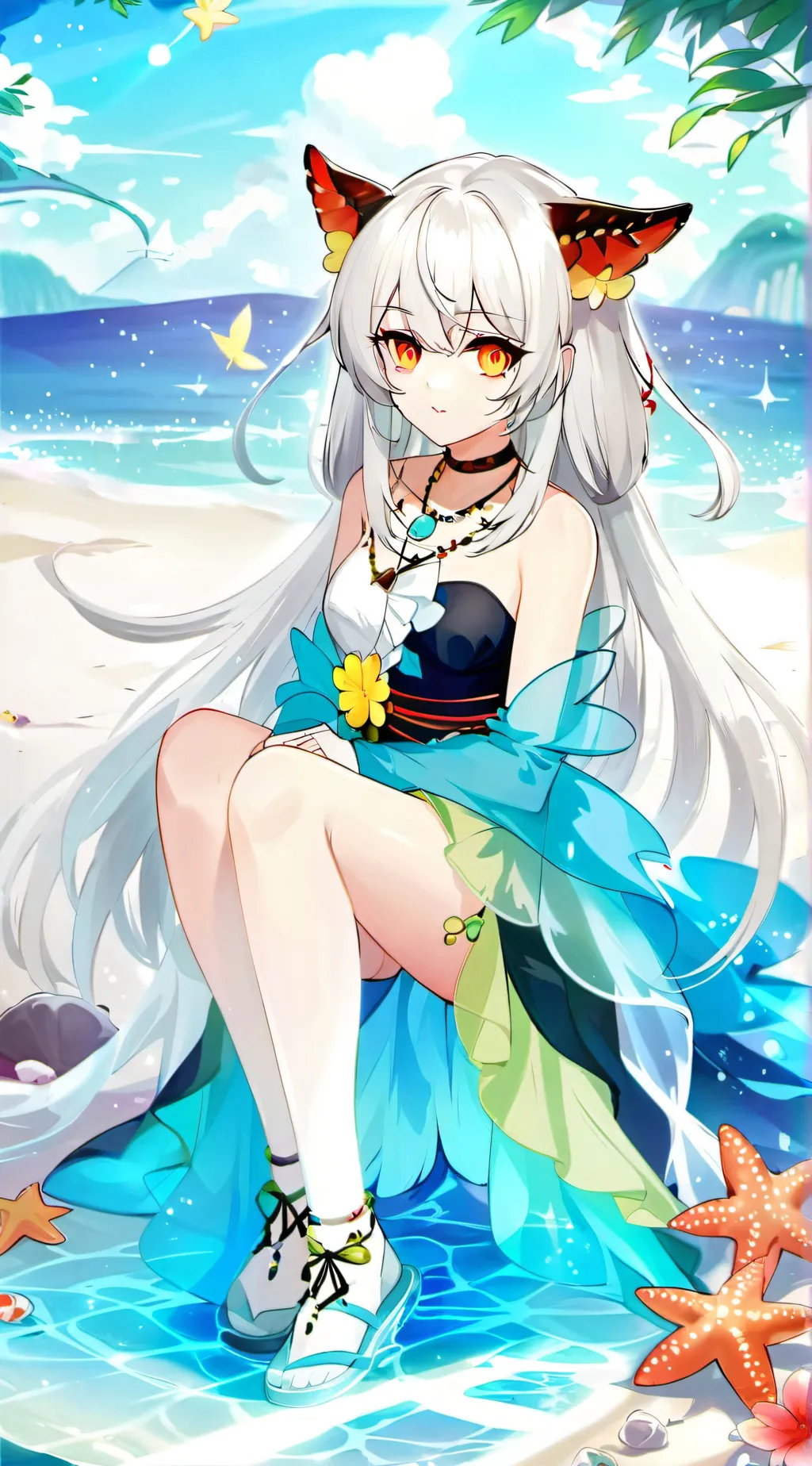 ai character: beach & hashiras background