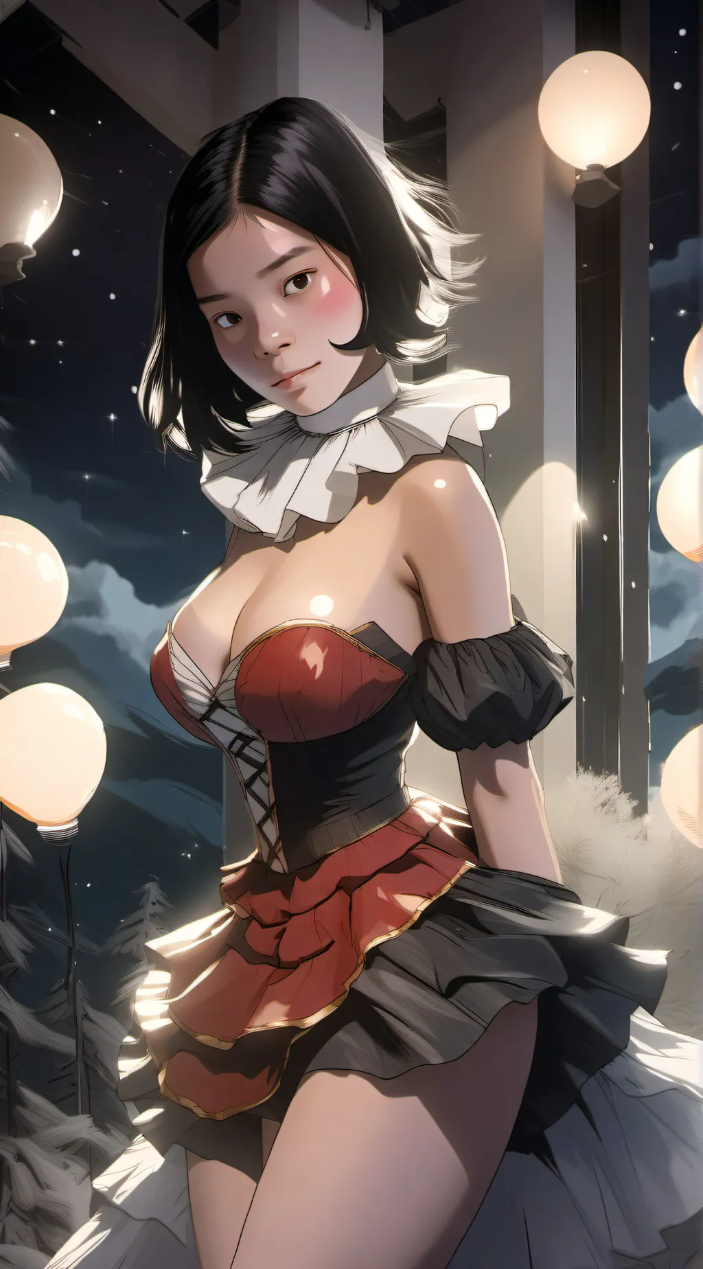 ai character: clown girl background