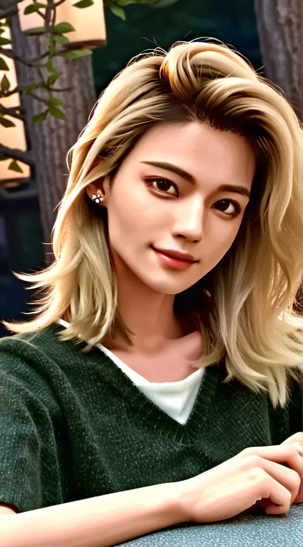 ai character: Ashley  background