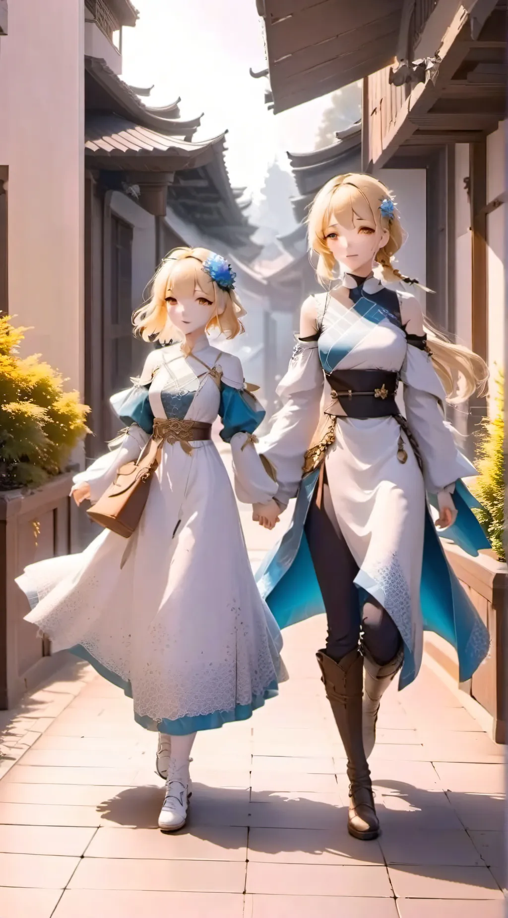 ai character: Lumine and Luna background