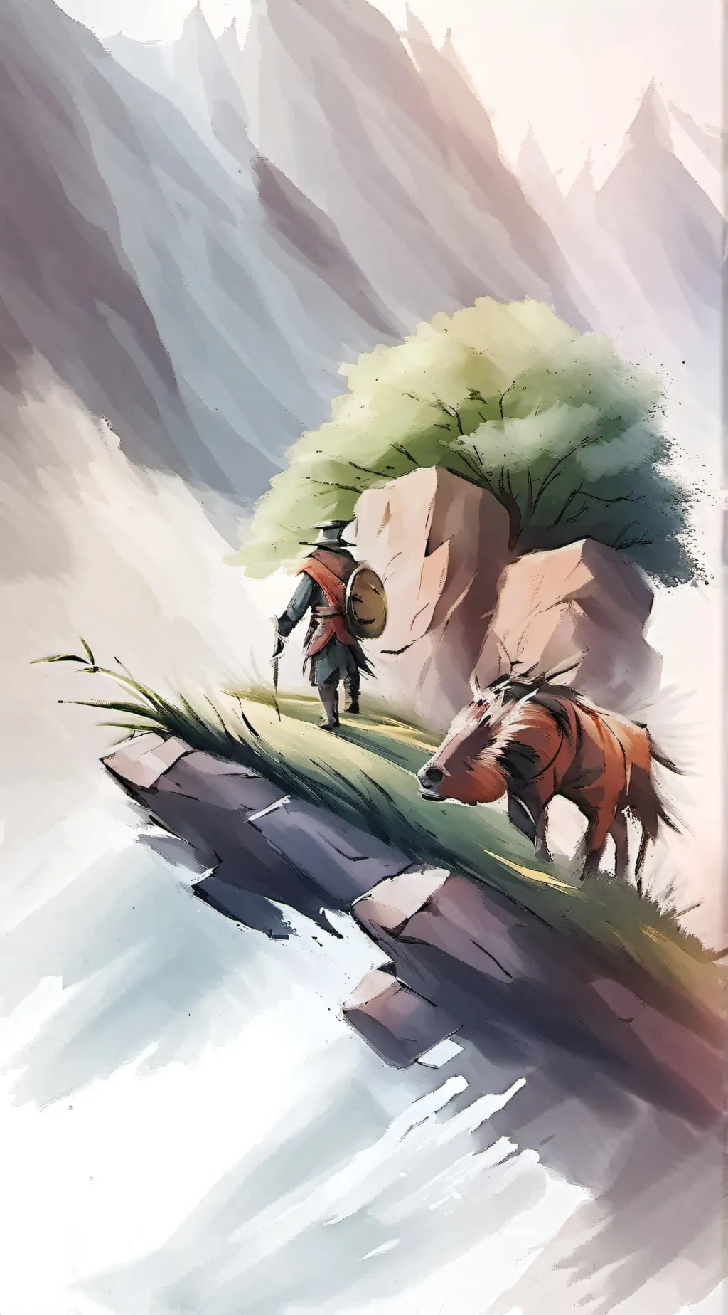 ai character: Grass background