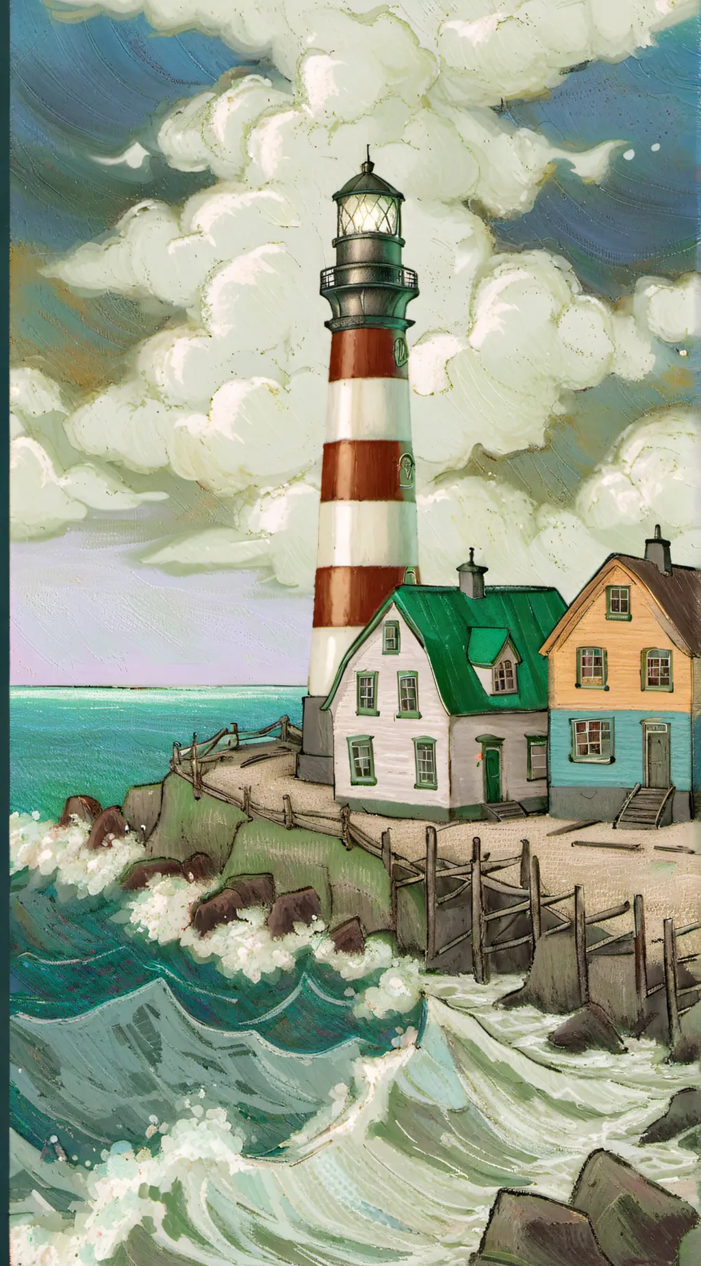 ai character: Coastal Town background