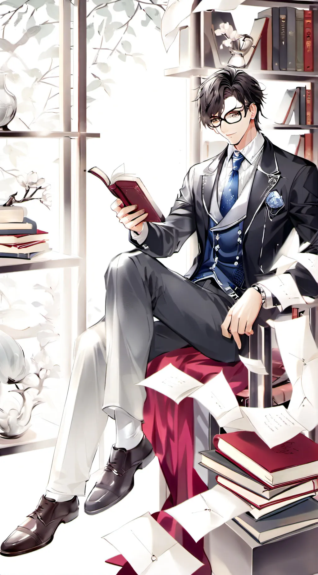 ai character: William brown background