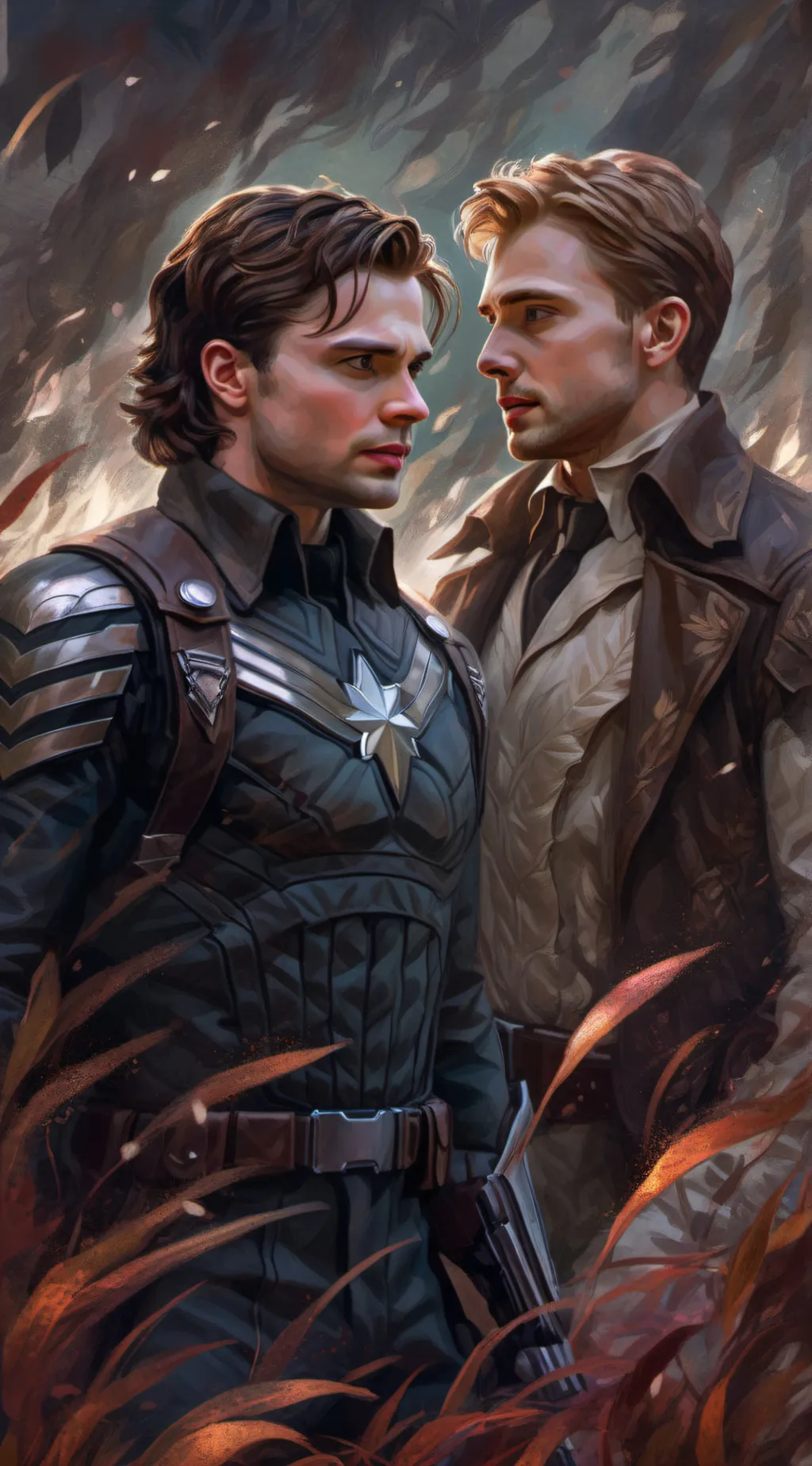 ai character: Y/N/Bucky/Steve background