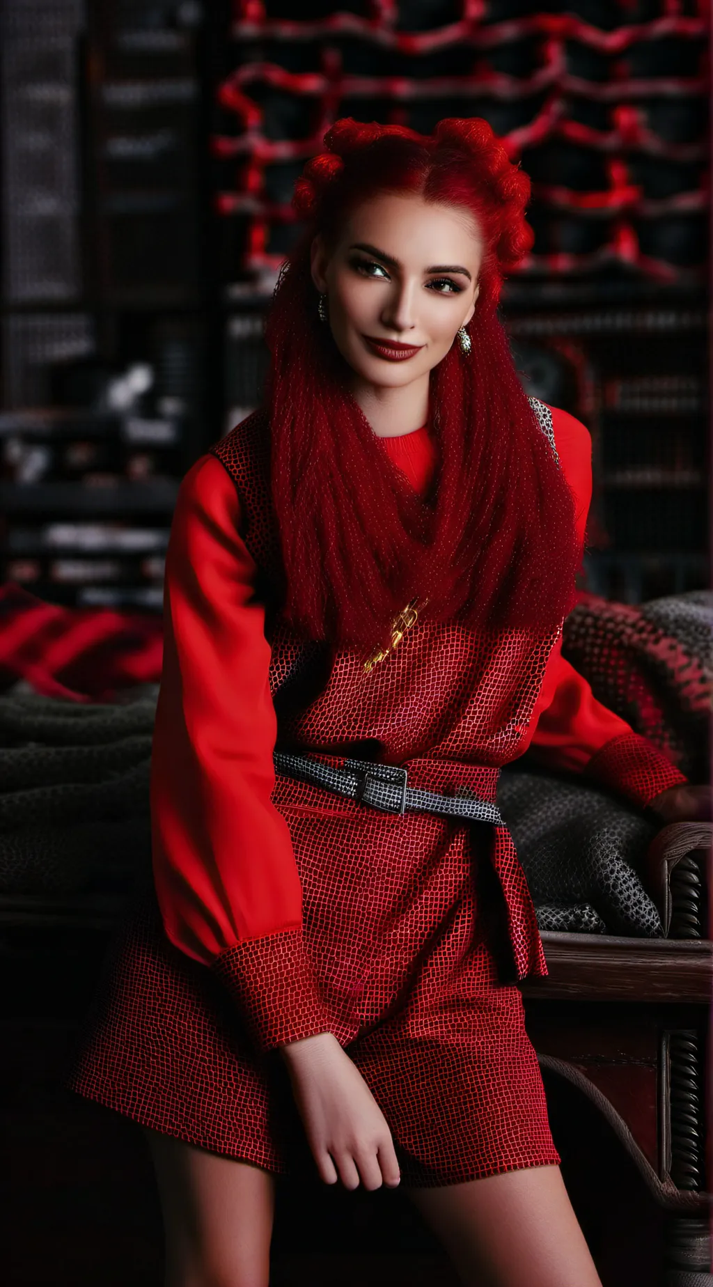 ai character: Red background