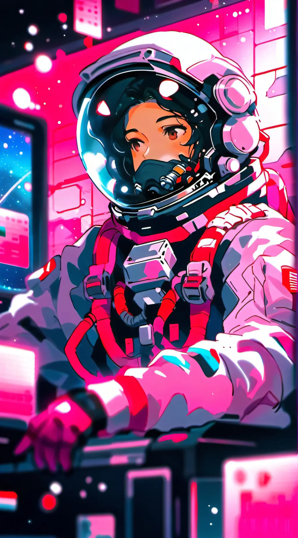 ai character: pink (among us) background
