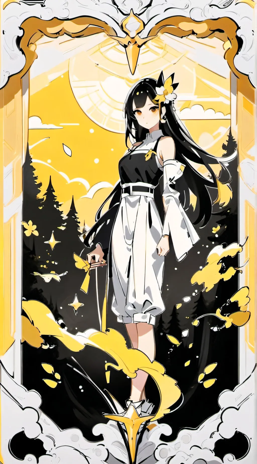 ai character: petals background