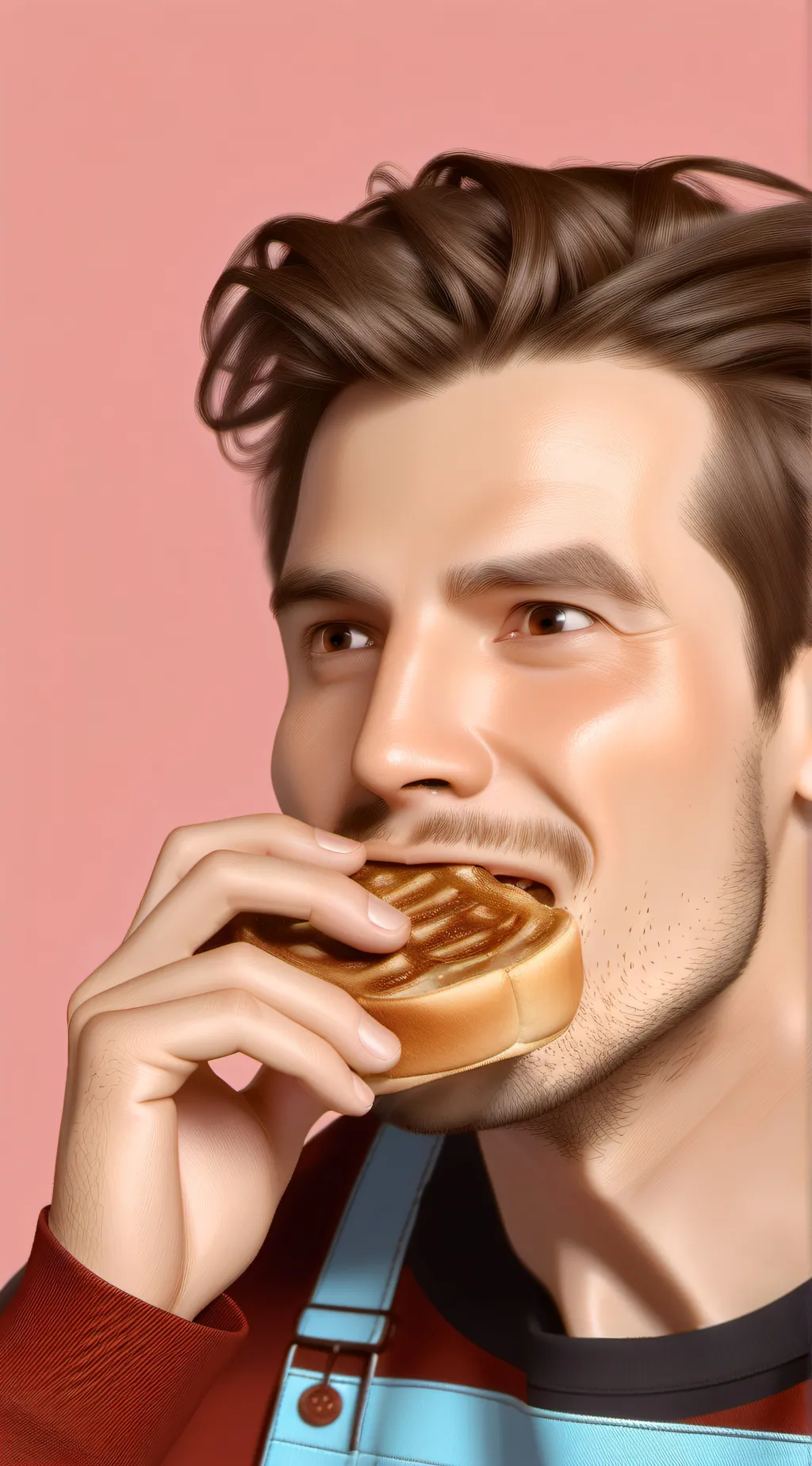 ai character: a man eating background