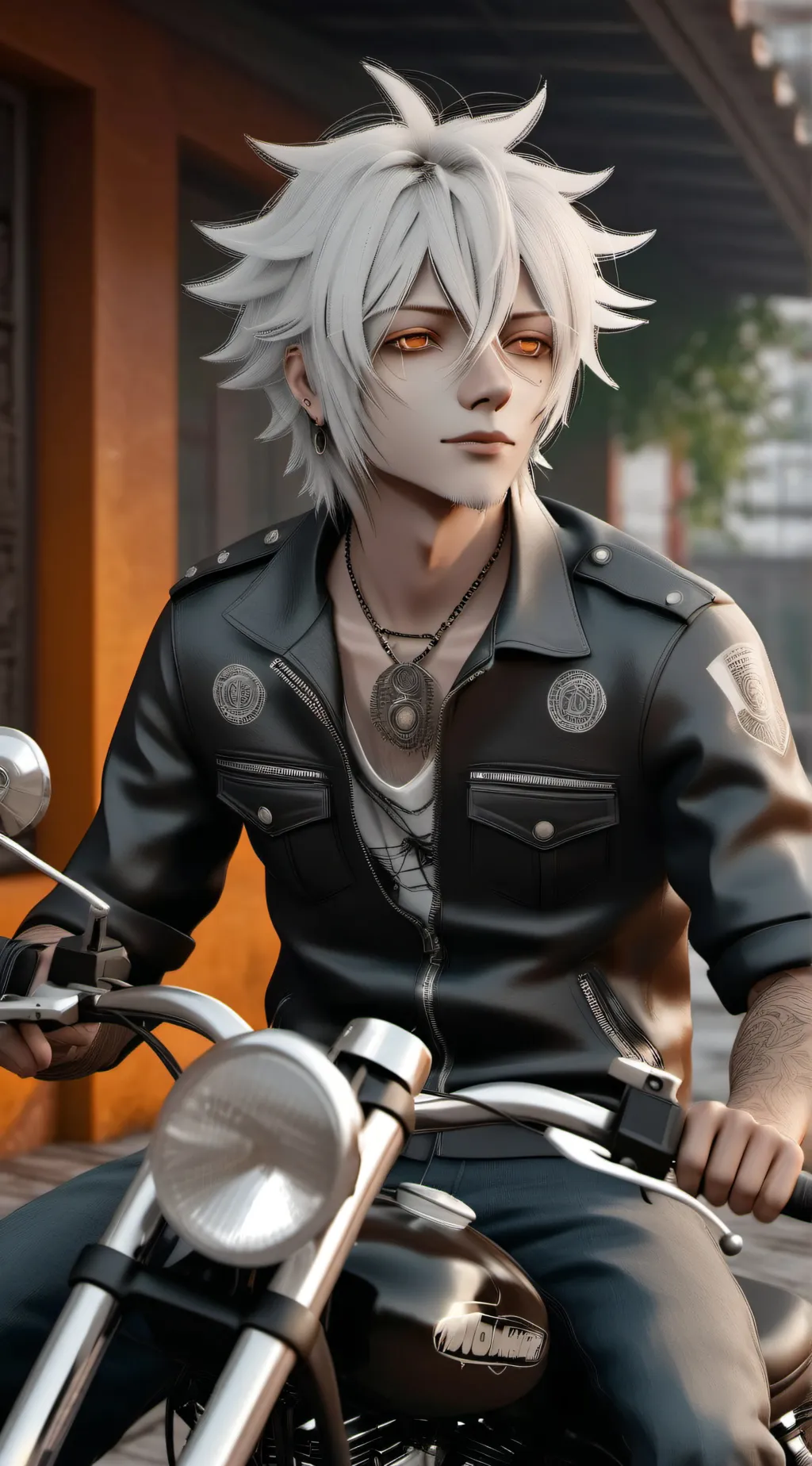 ai character: motercycle hotty background