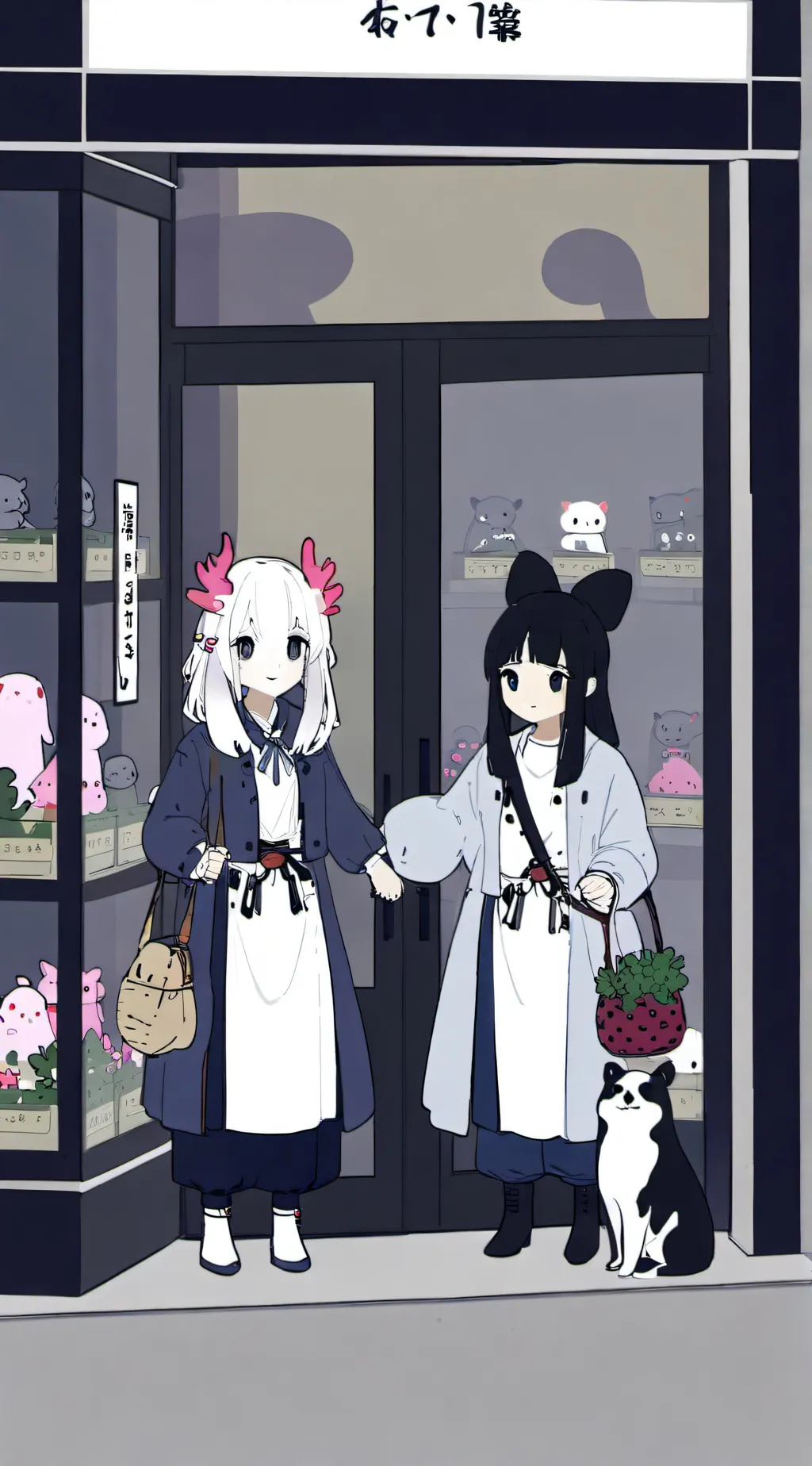 ai character: Animal girl store background