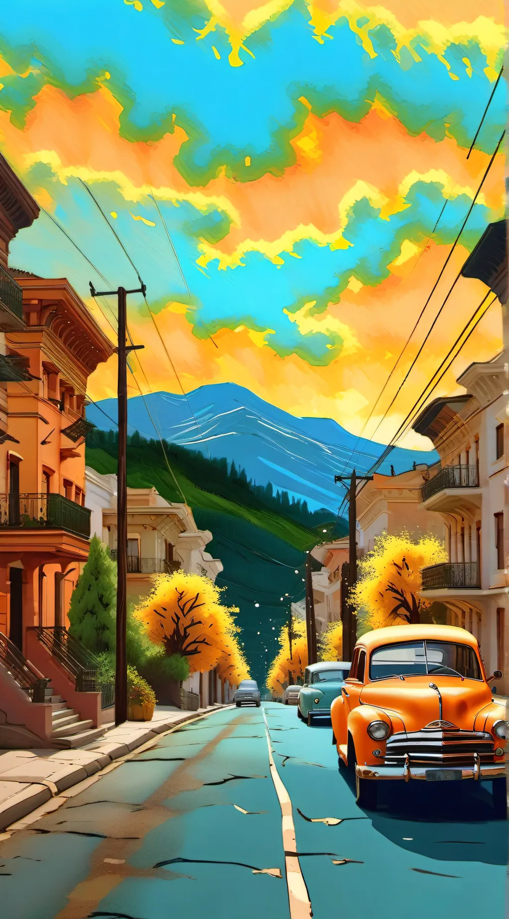 ai character: 1950s traffic background