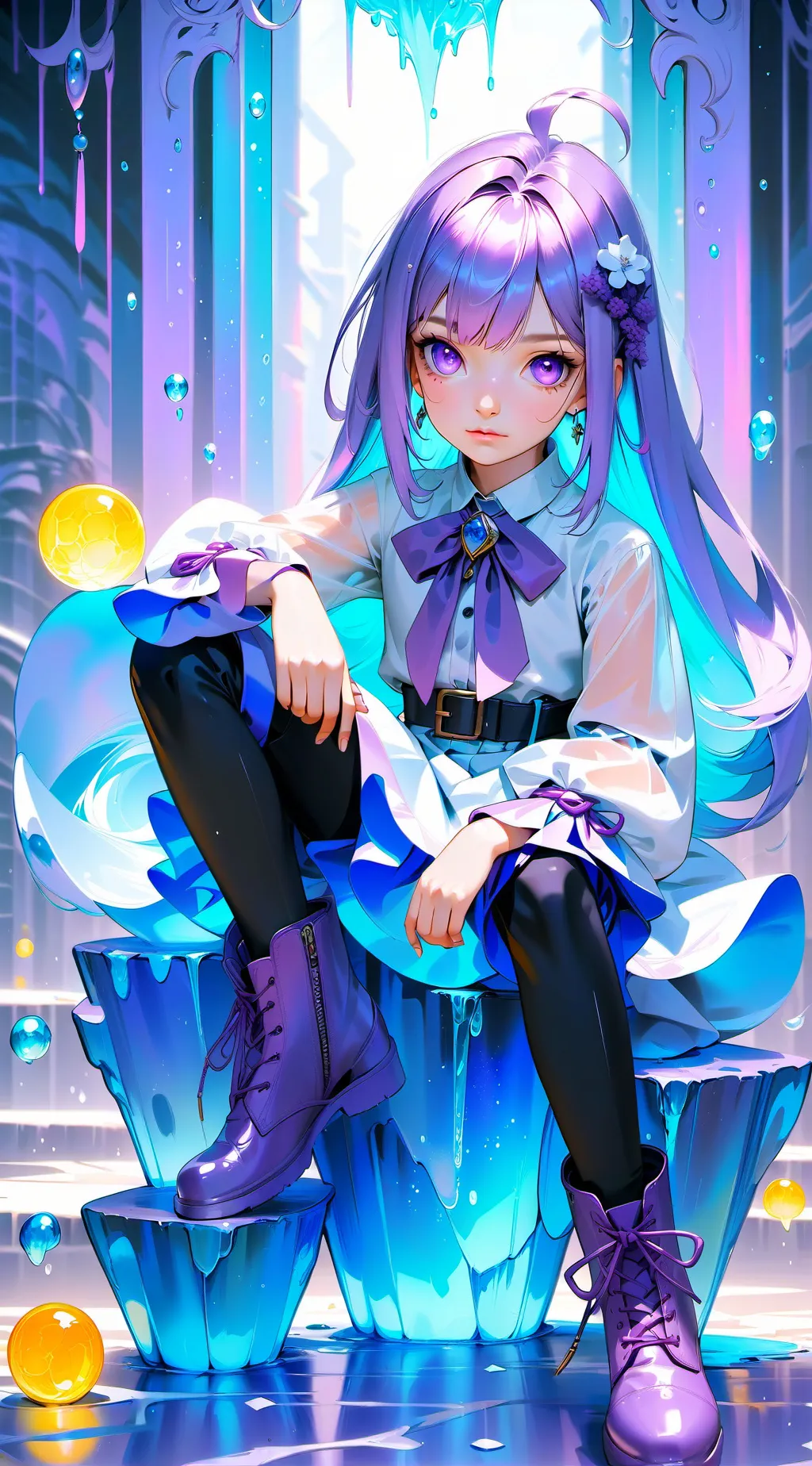 ai character: lilac background