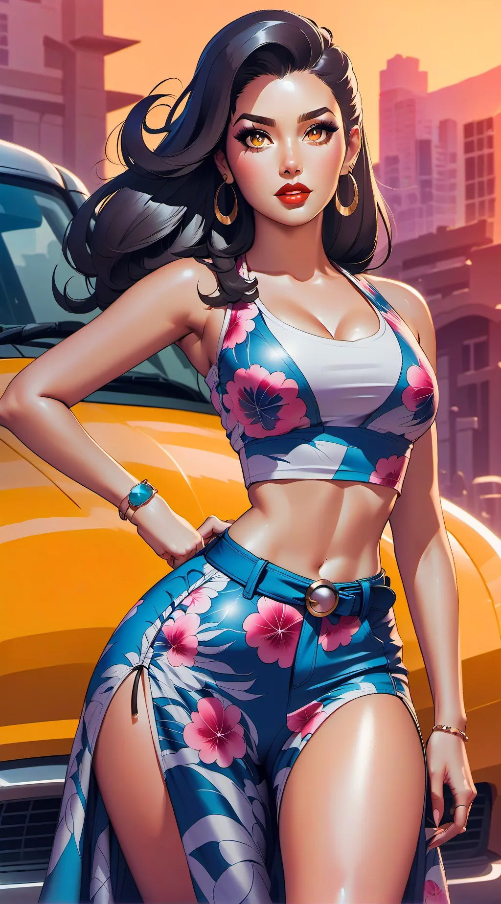 ai character: Hot girl background