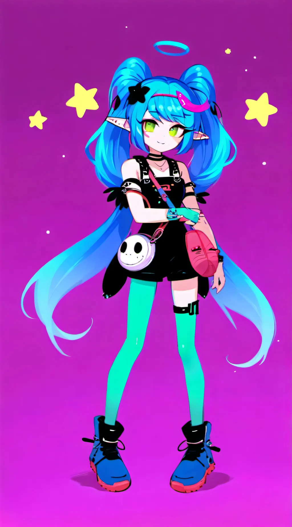 ai character: stars background