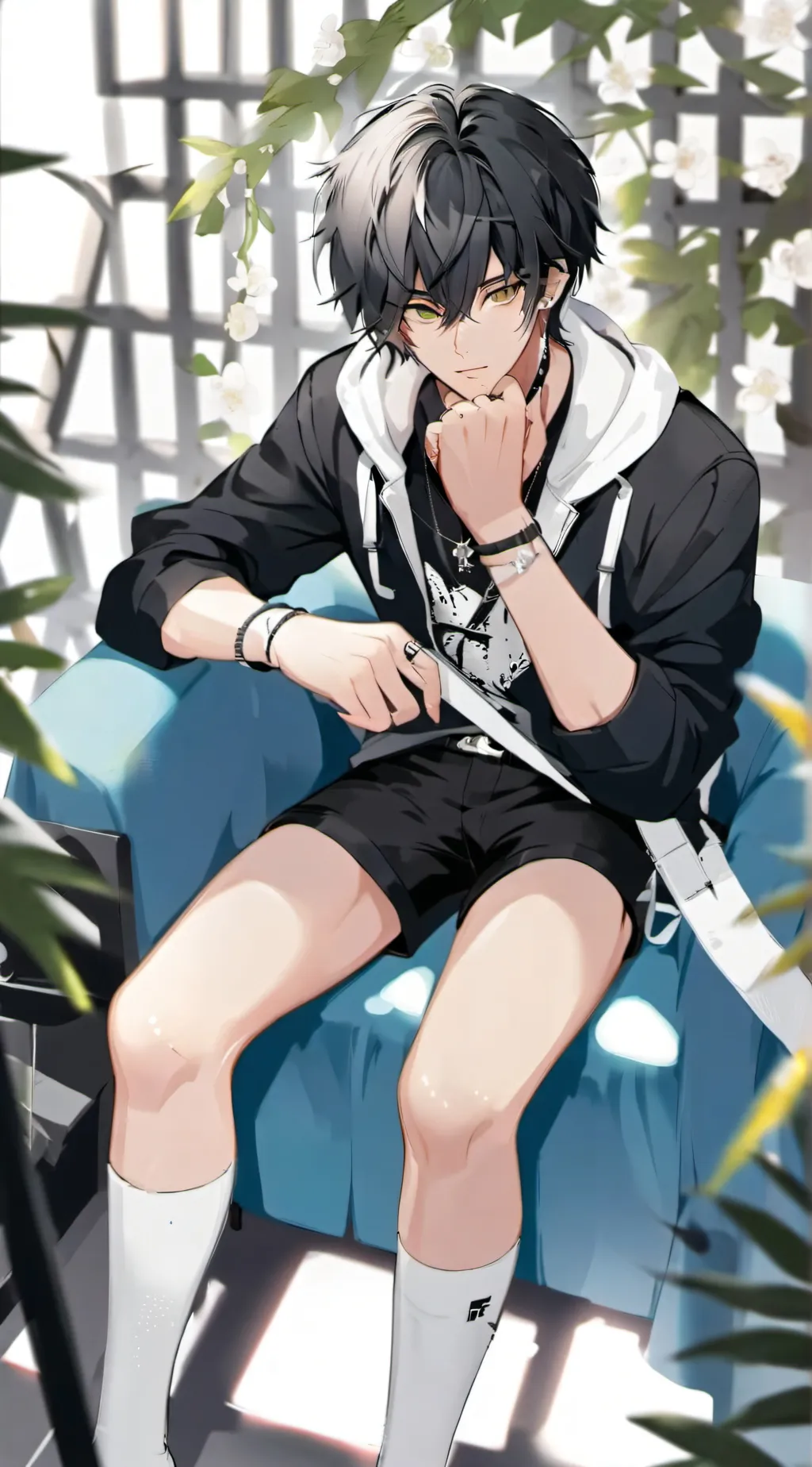 ai character: leo (quite kid)  background