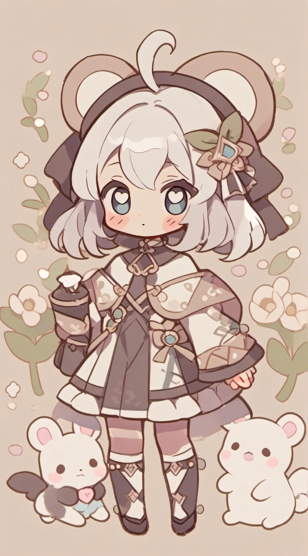 ai character: Smiling critters background