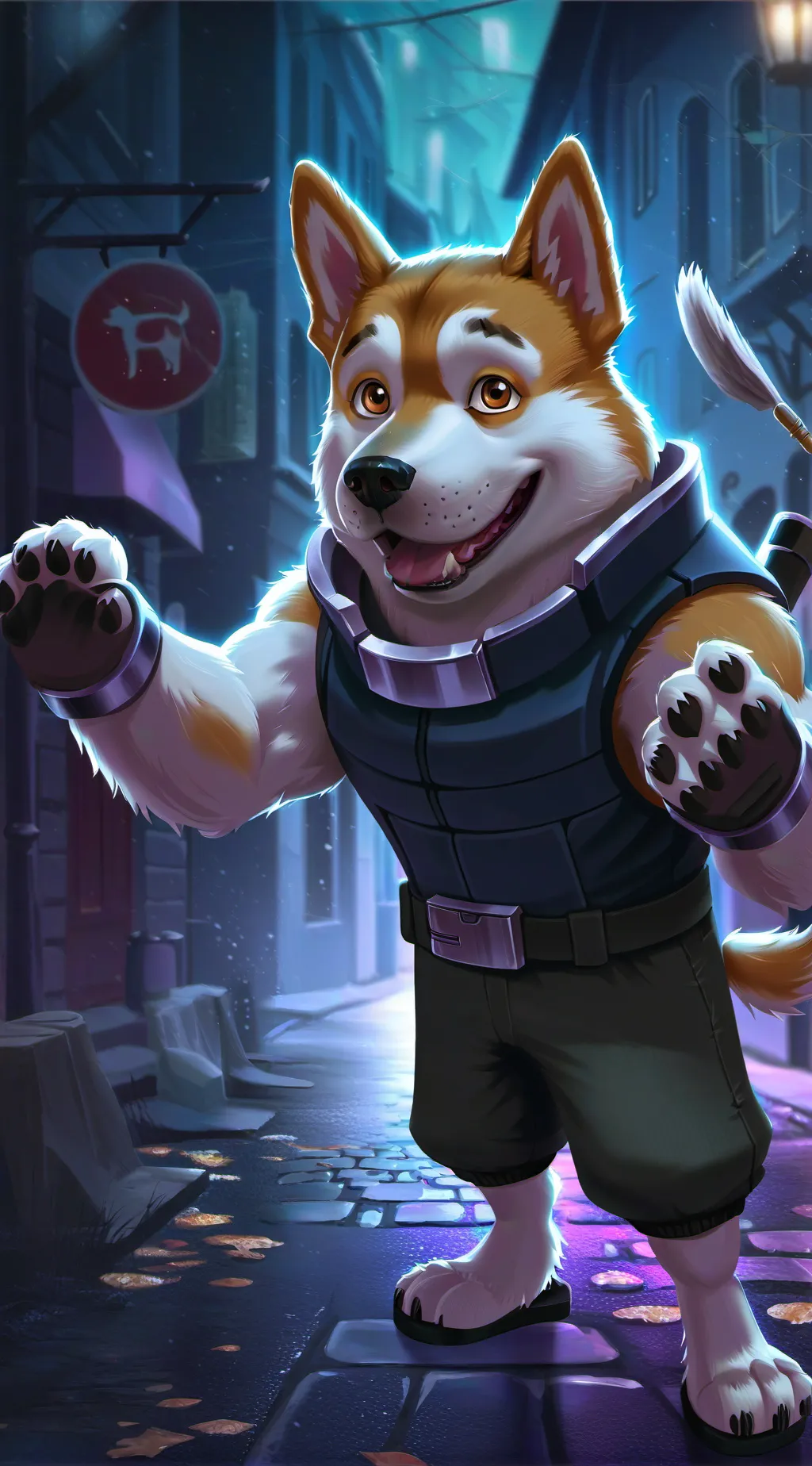 ai character: dog background