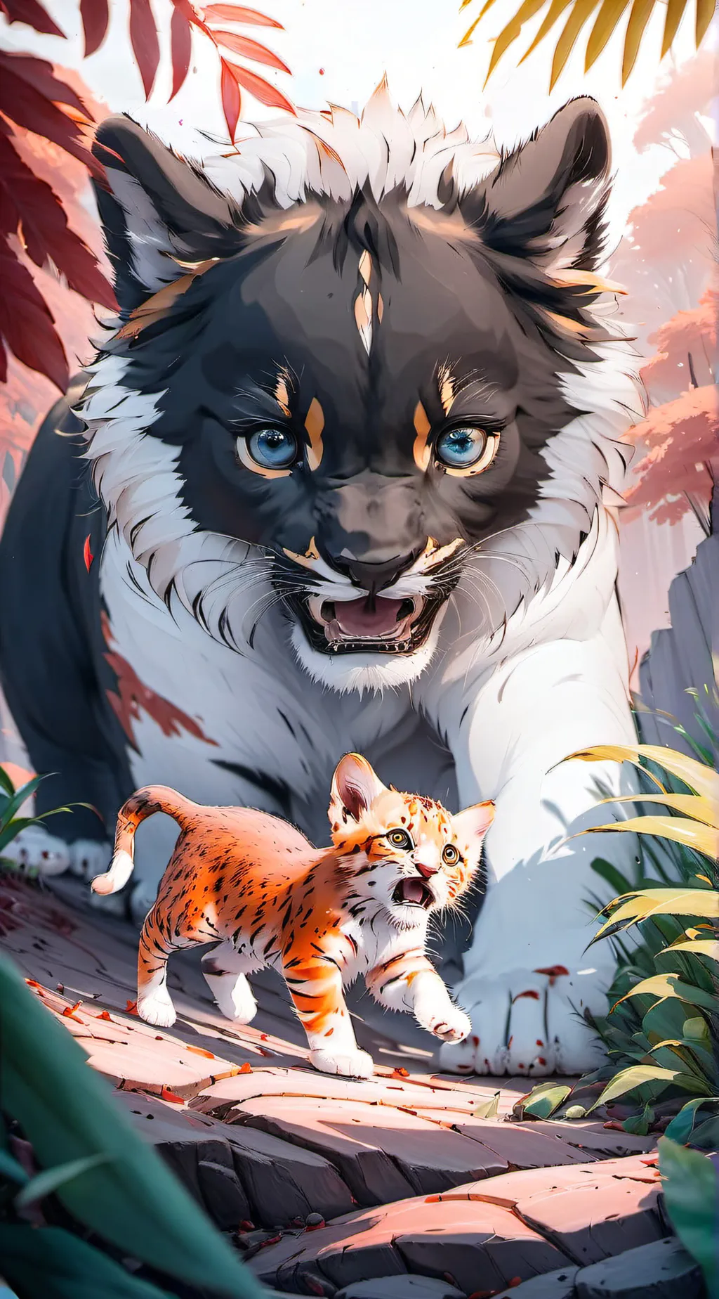 ai character: 2 tigers background