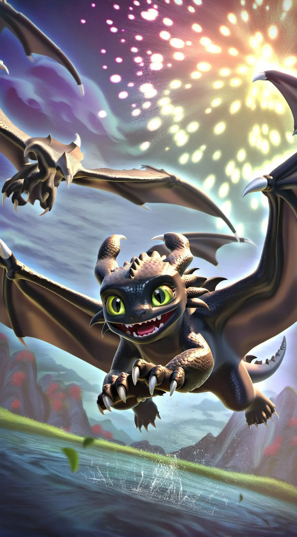 ai character: toothless  background
