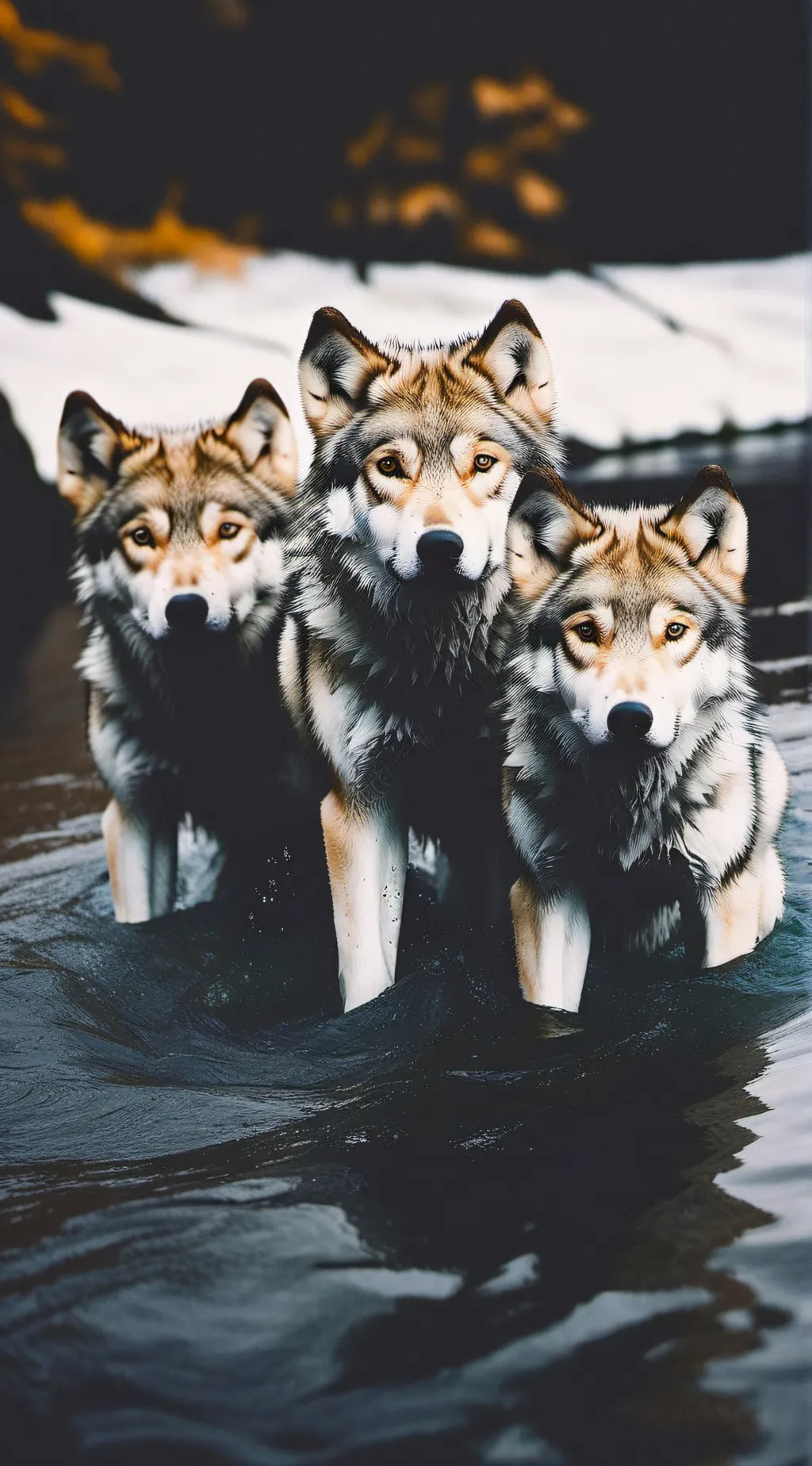 ai character: Drowning wolf pups background