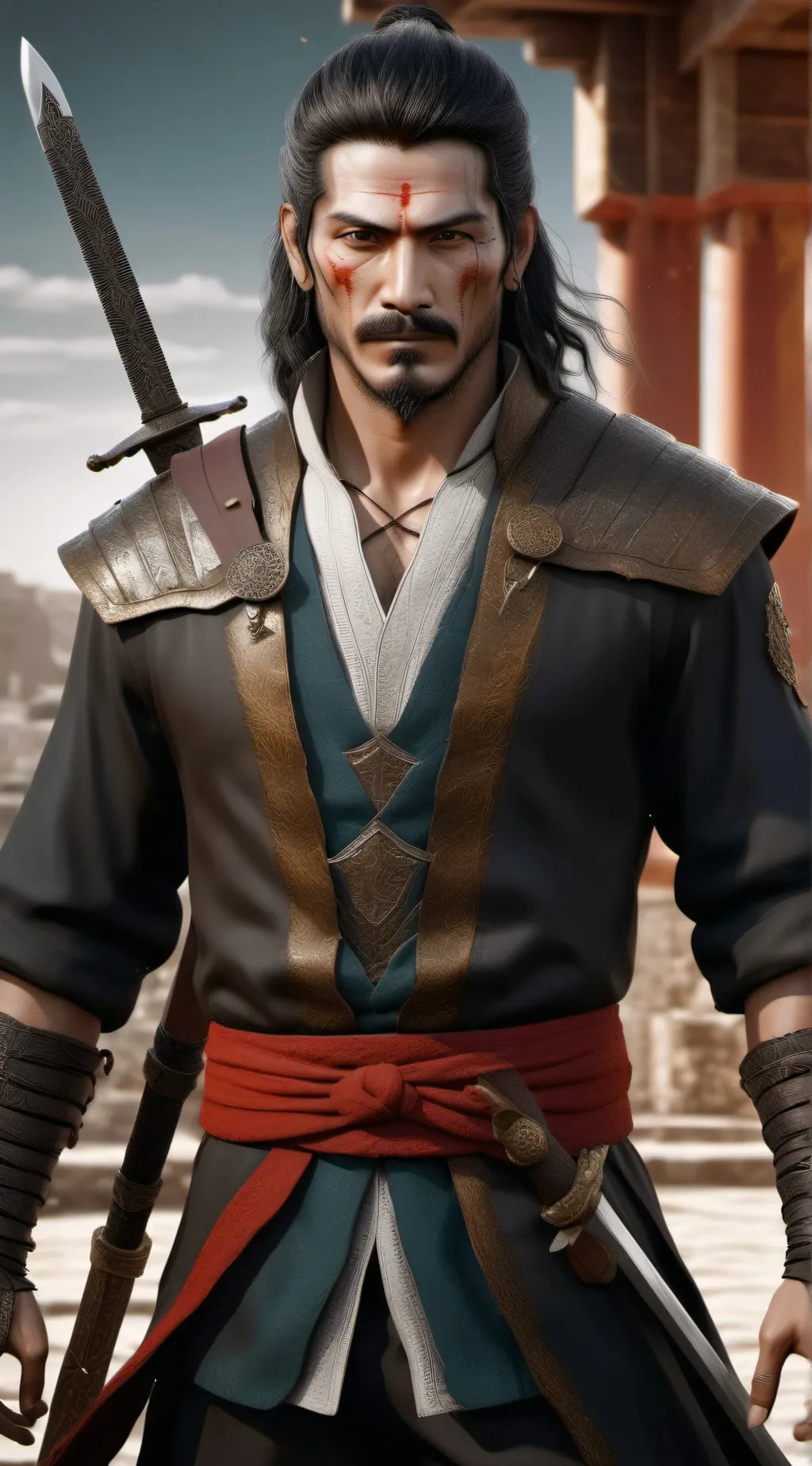 ai character: sword man background