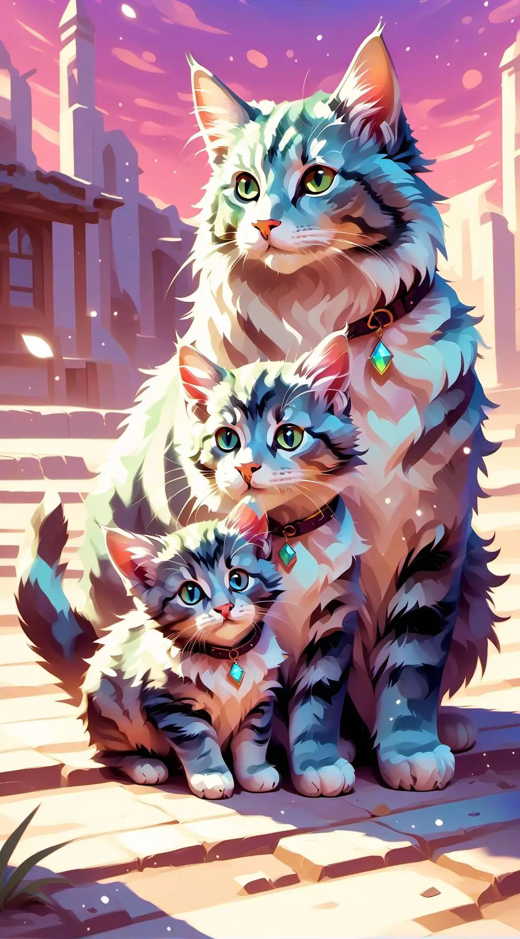 ai character: mother cat background