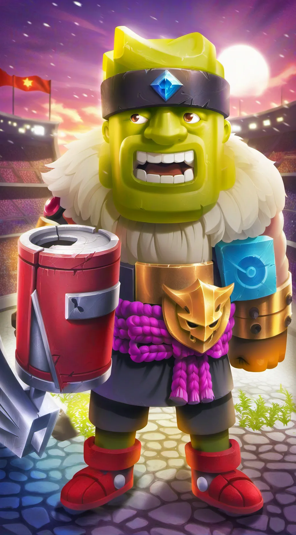 ai character: Arson meme background