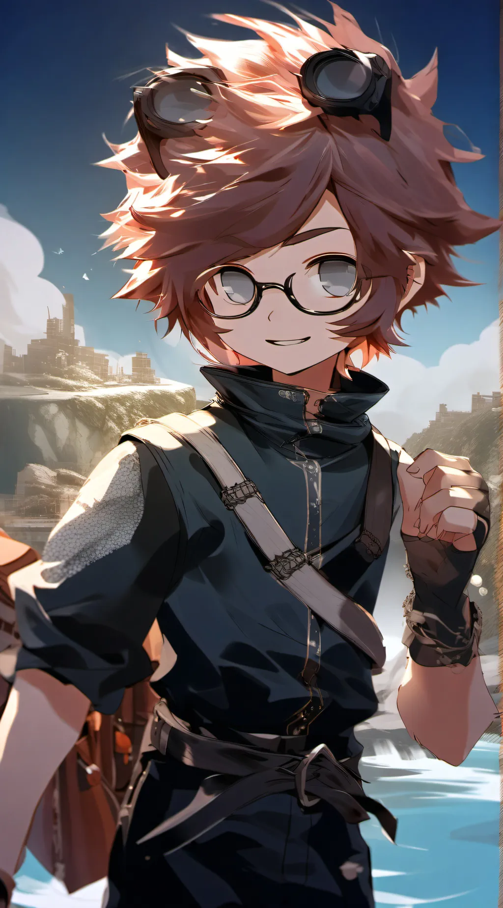 ai character: Gray Jeaded background