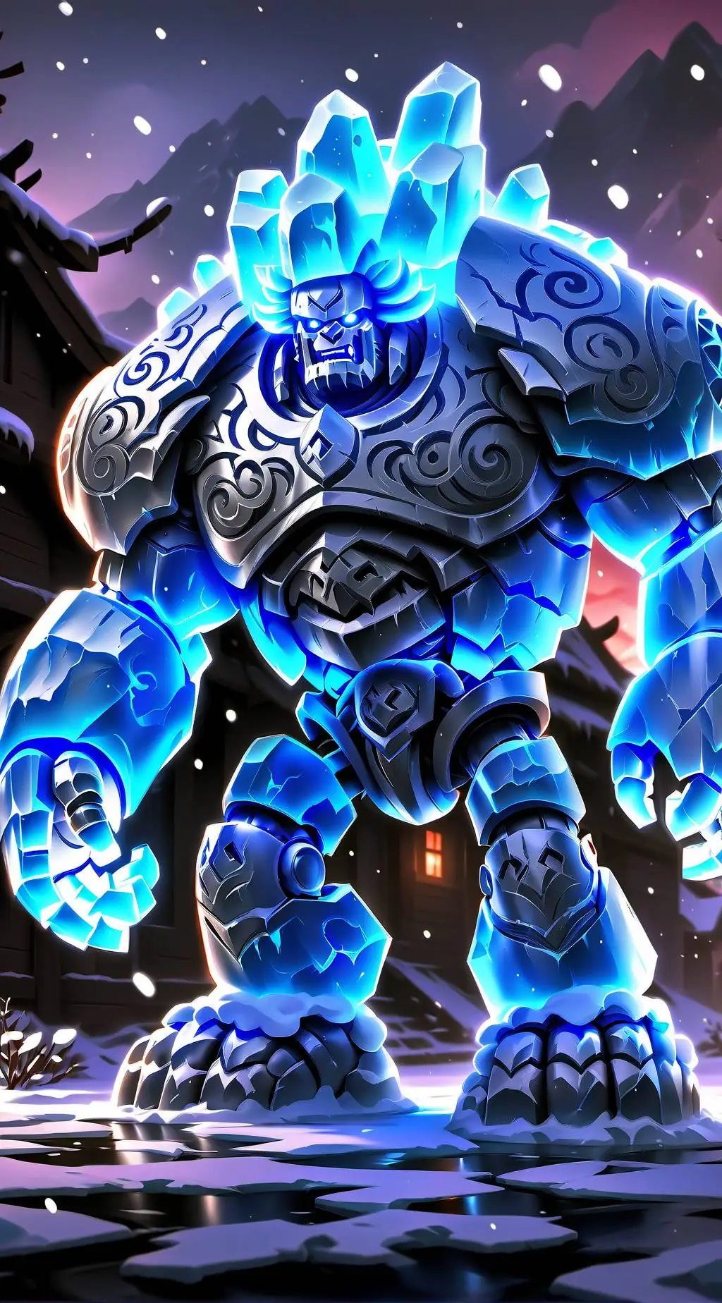 ai character: Ice Golem background