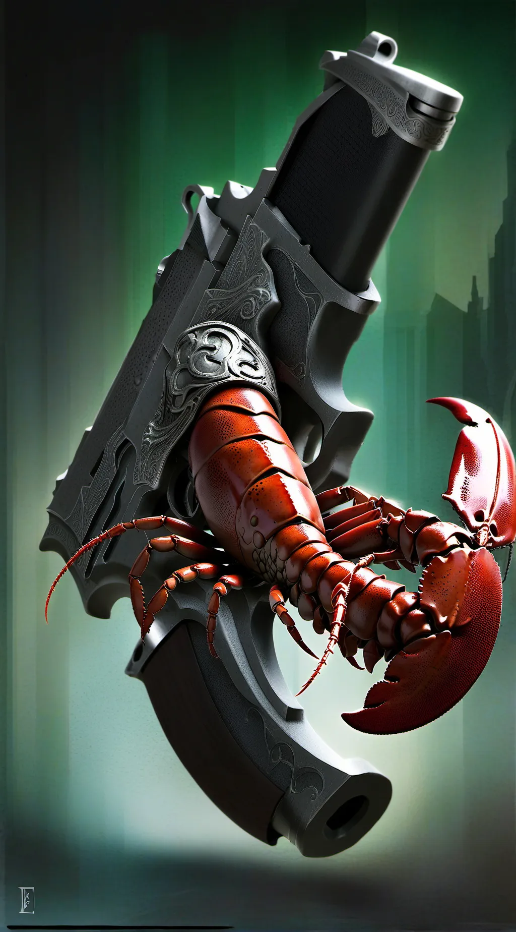 ai character: glock lobster background