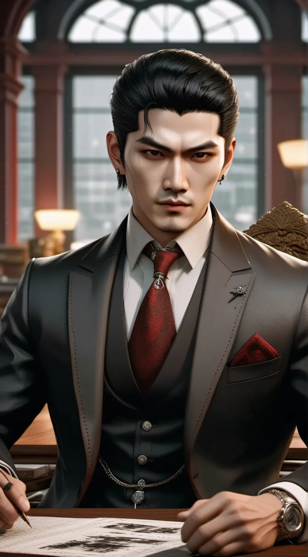 ai character: Mafia Boss Bf-Evan background