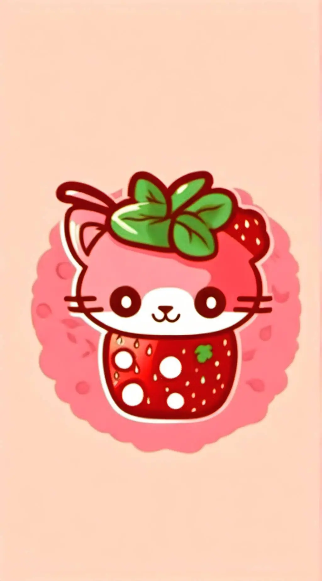 ai character: strawberry cat background