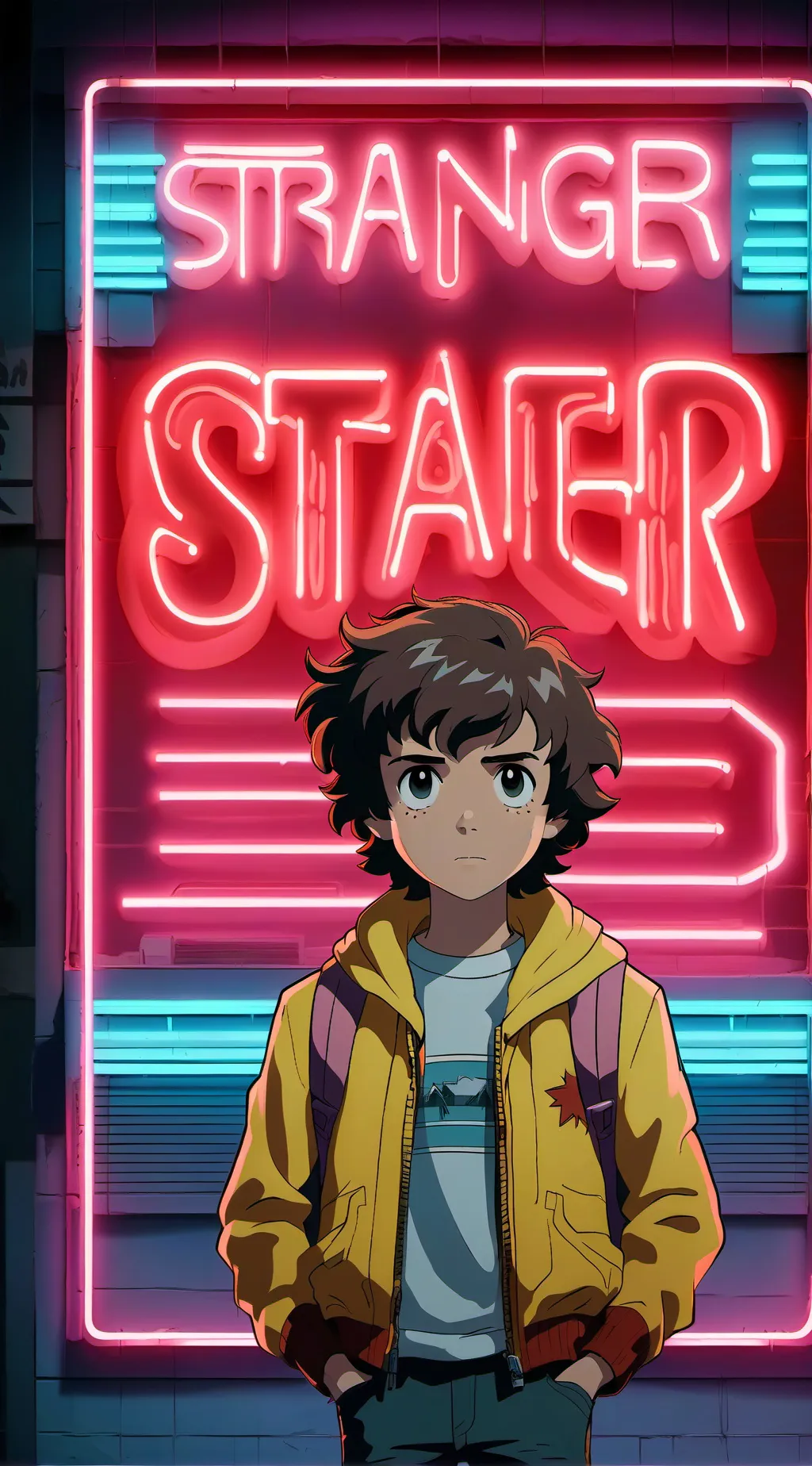 ai character: Stranger things S3 background