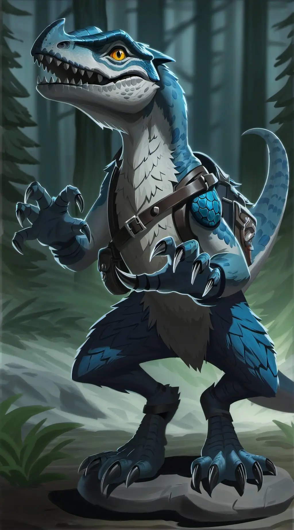 ai character: Blue background