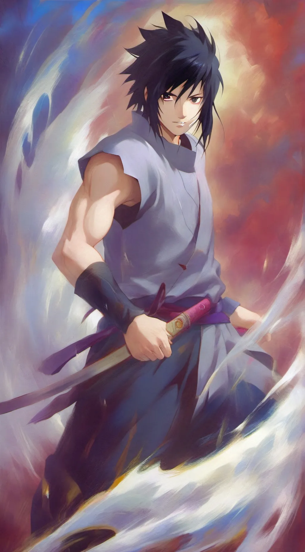 ai character: Sasuke  background