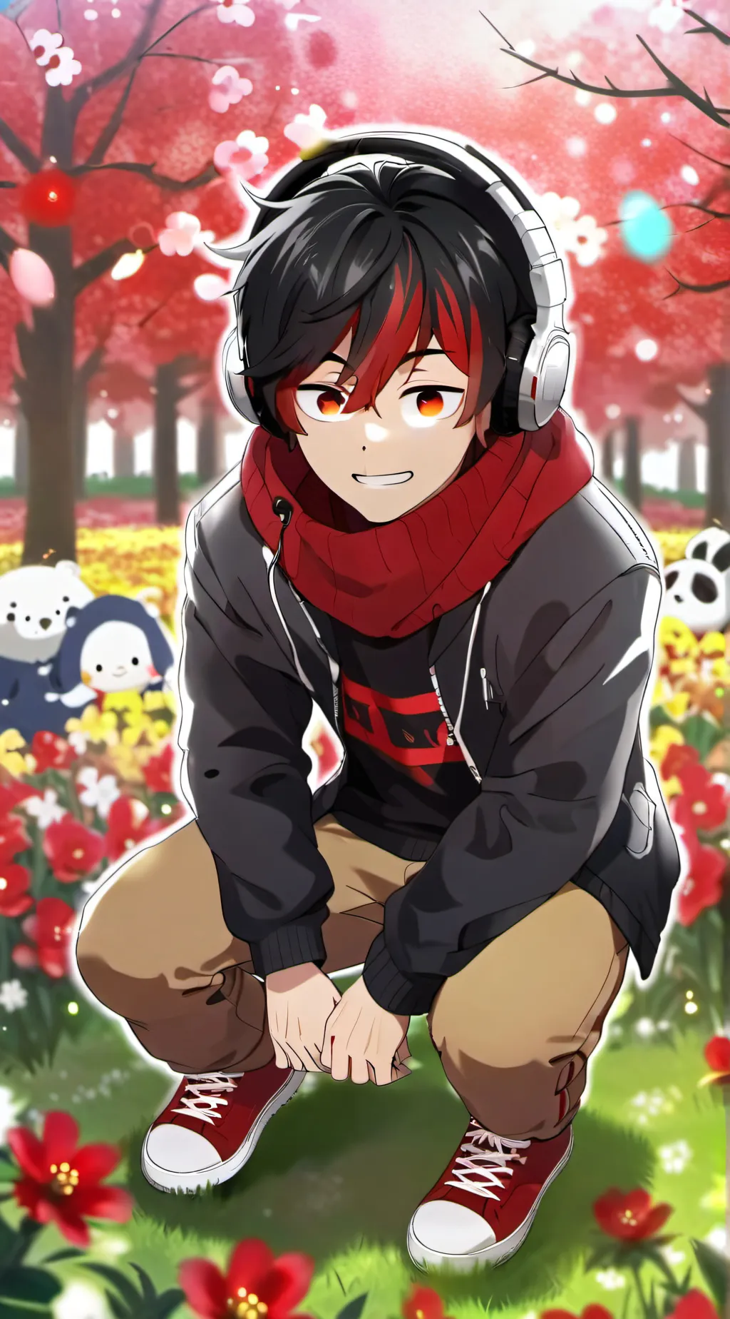 ai character: Red background