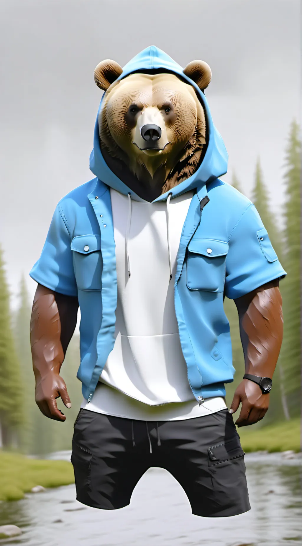 ai character: bear background