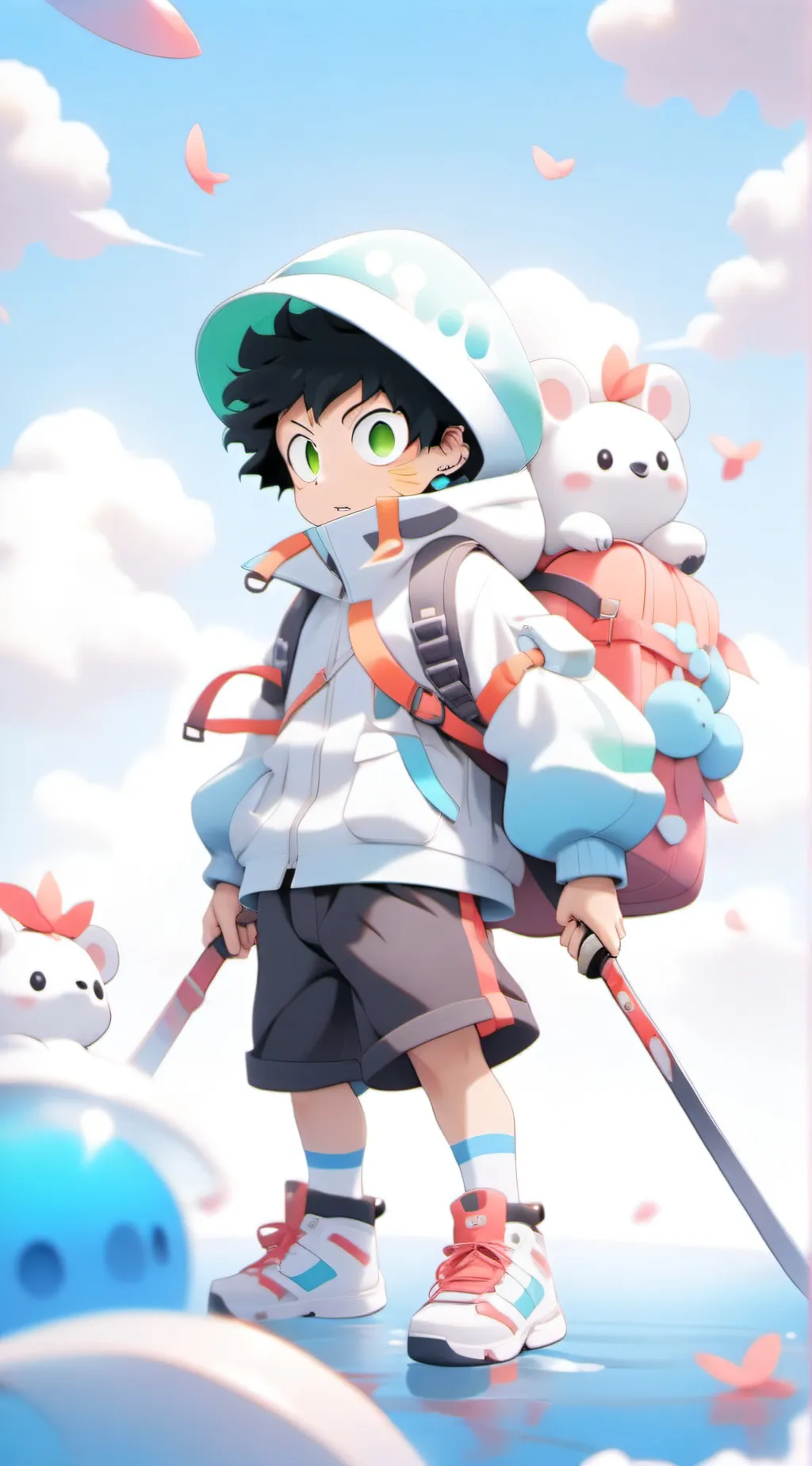 ai character: Broccoli meme background