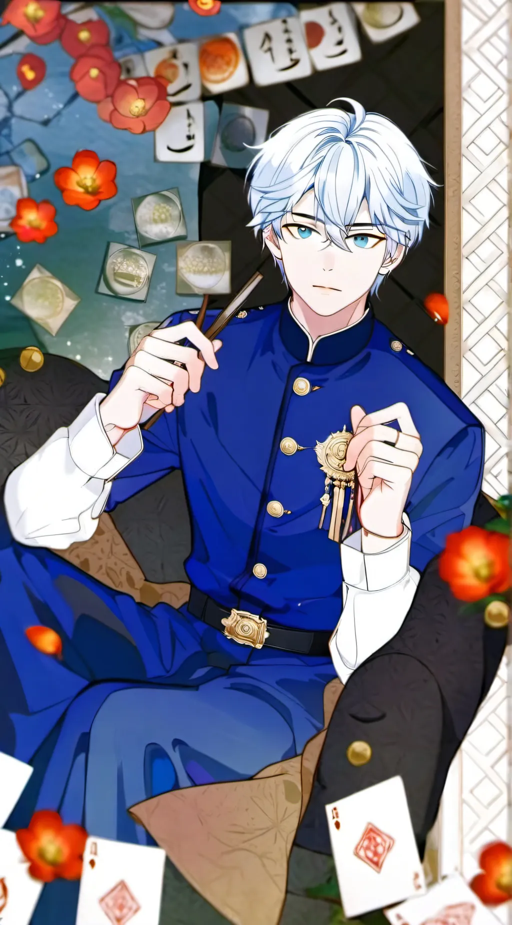 ai character: Marius  background