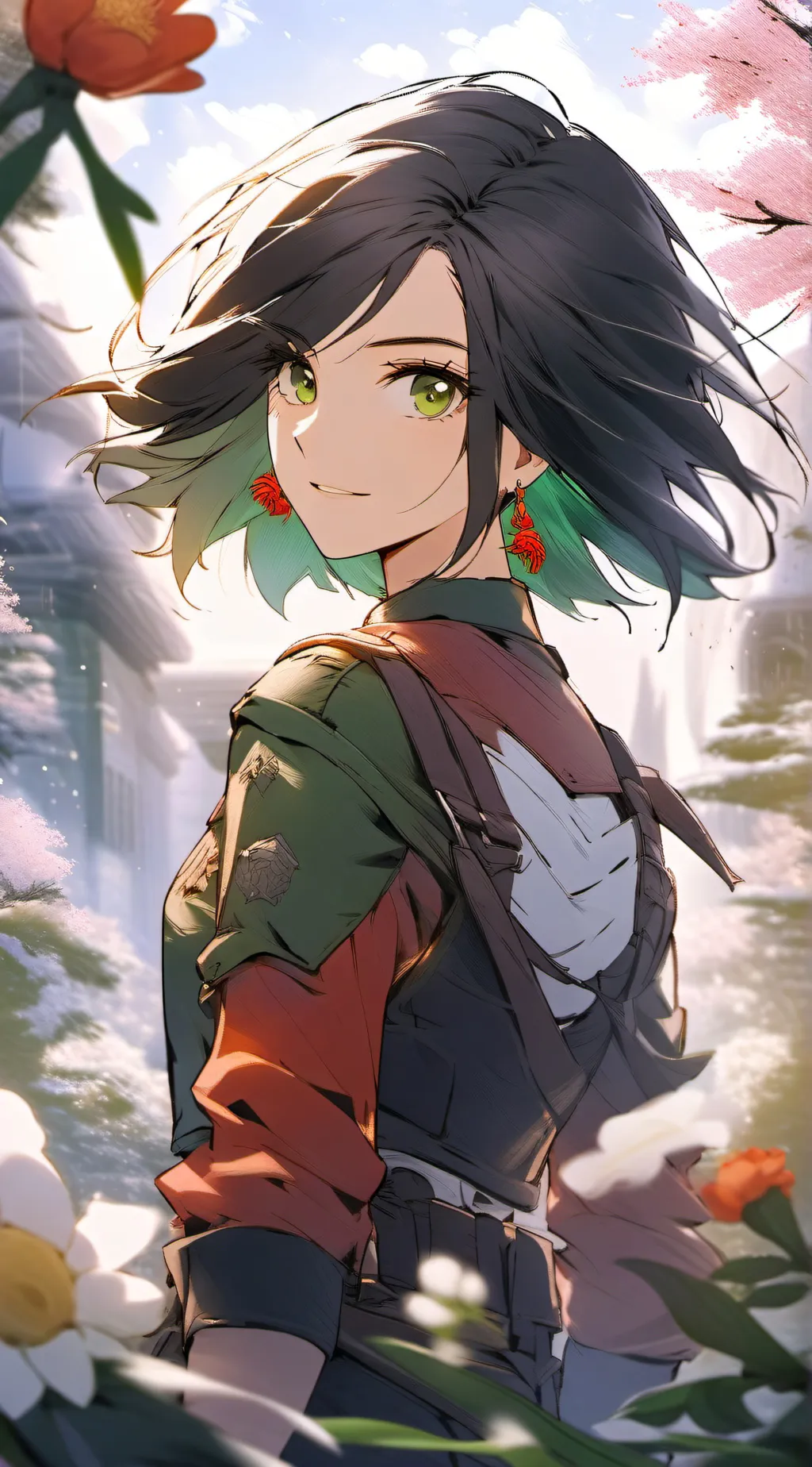 ai character: Kae (mechanic) BW background