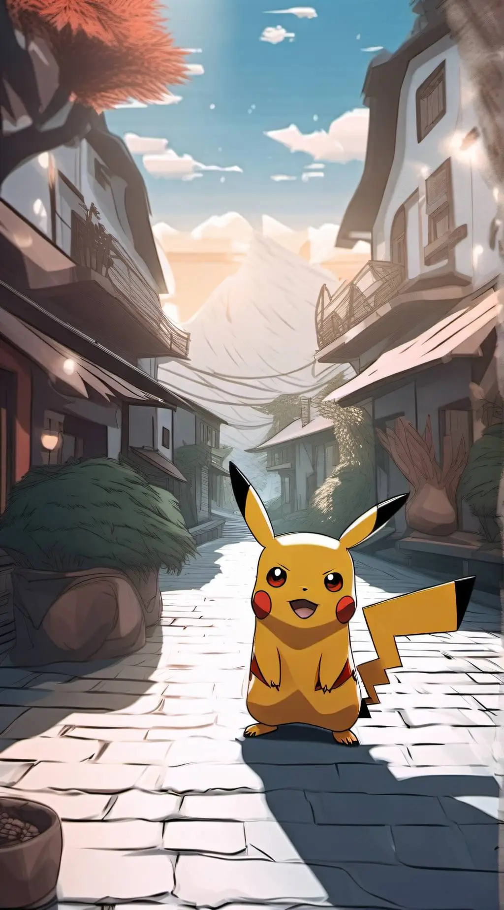ai character: Pikachu  background
