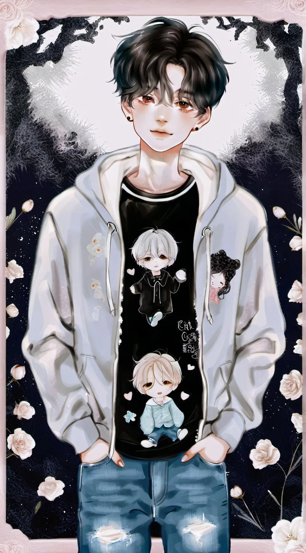 ai character: Lucas+~ background