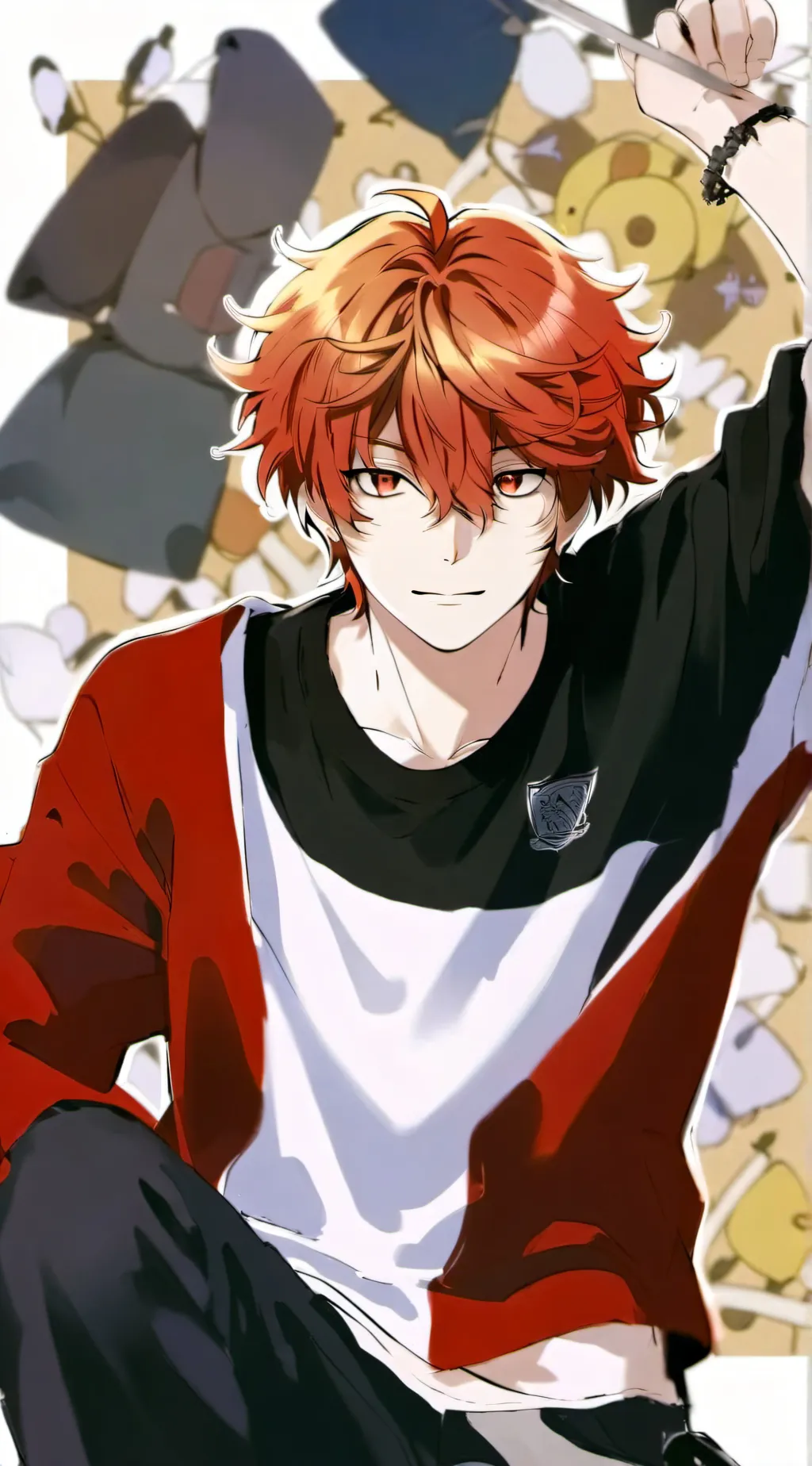 ai character: flame background