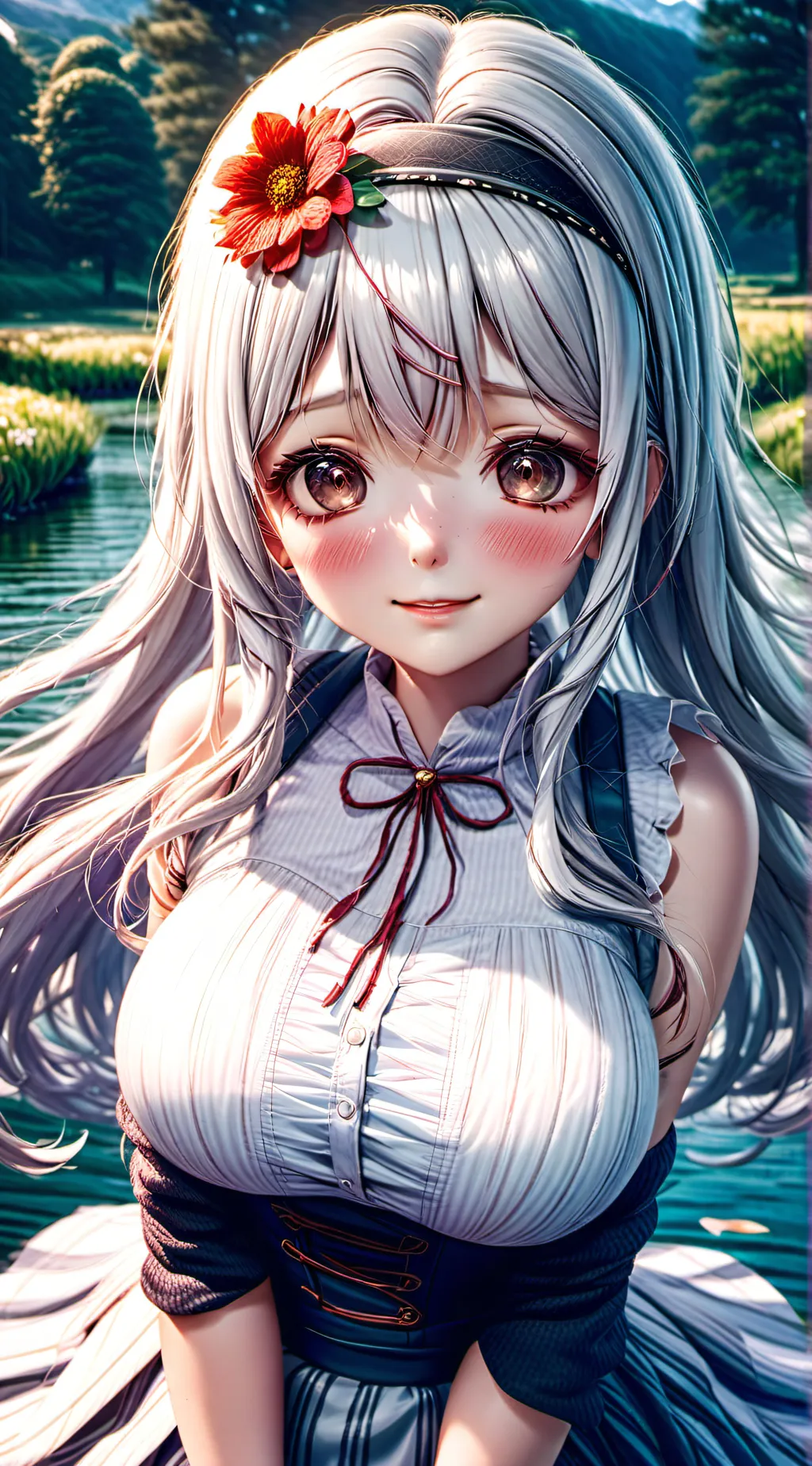 ai character: Silvia Silver background