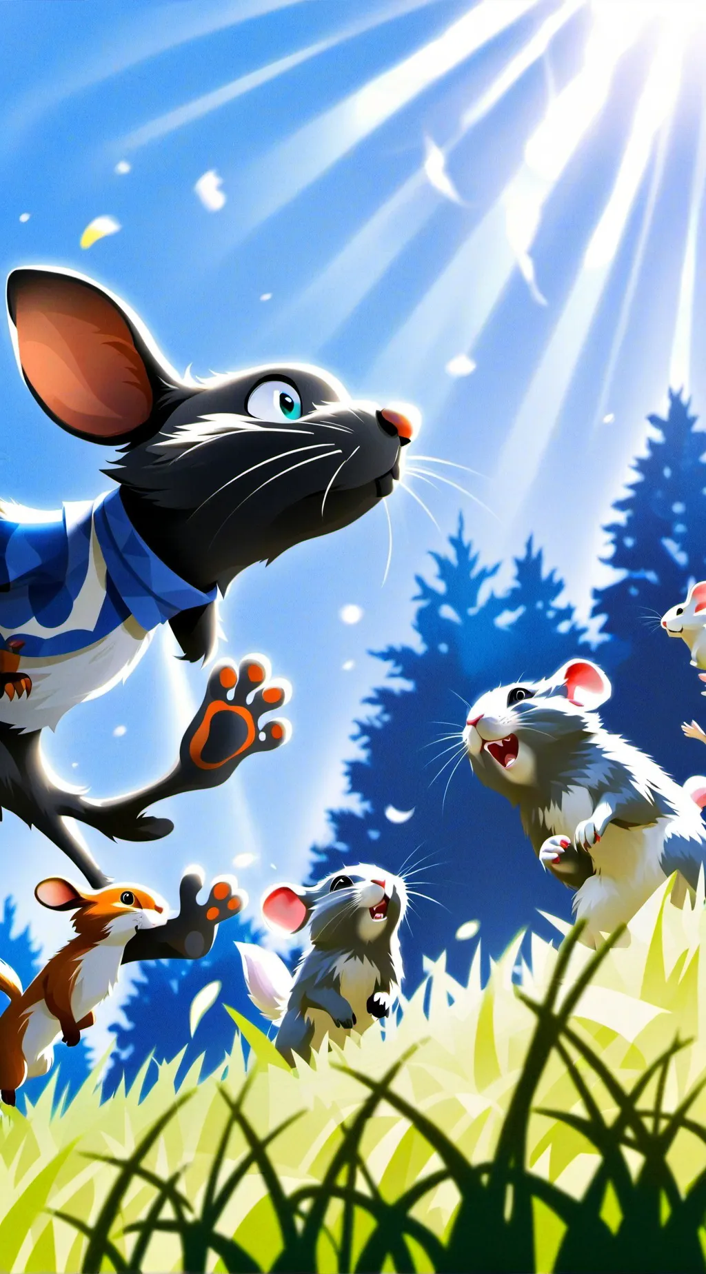 ai character: Smiling critters background