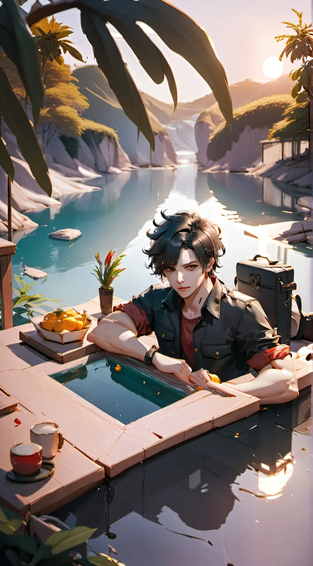 ai character: Mangopool_fan background