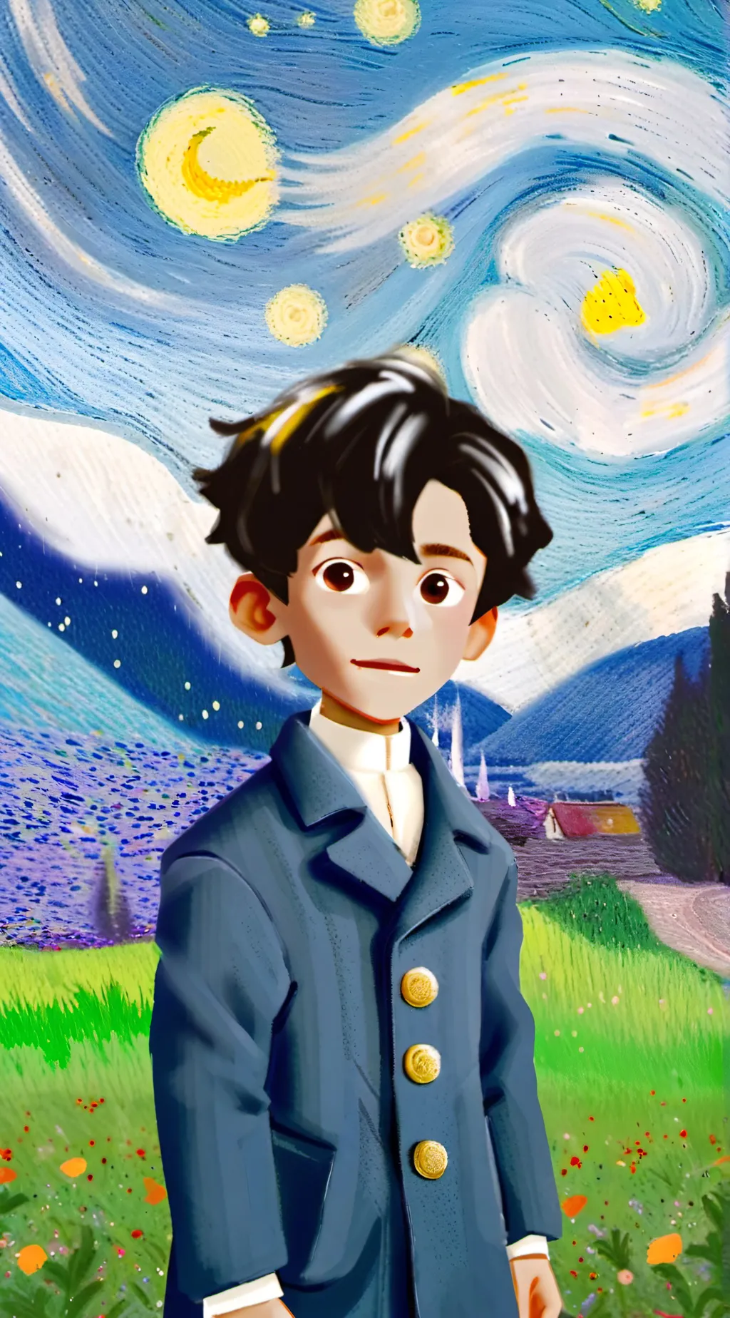 ai character: miss square  background